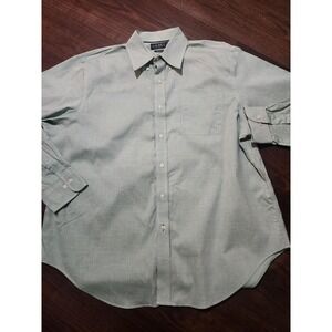Lauren Ralph Lauren Dress Shirt Mens 17.5 Green Long Sleeve Non Iron Classic Fit
